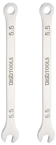 QUARKZMAN 2 Stück 5,5mm Ring-Maulschlüssel Set, Gabelringschlüssel 6-Punkt-Ende 15 Grad Offset, Offener Schraubenschlüssel Set Edelstahl Dünner für Handwerkzeug Haushalts Reparaturen