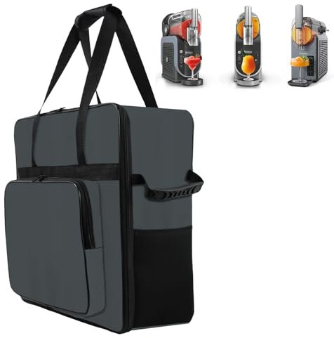 AF-WAN Transporttasche für Ninja SLUSHi Maschine FS301EU/FS299/FS301CEU – Tragbare Outdoor Reise Transportbox für Frozen-Drinks-Maschinen mit Frontöffnung und großer Zubehörtasche(Dunkelgrau)