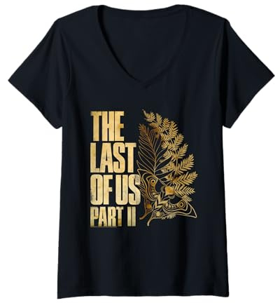 Damen The Last of Us Part II Golden Moth and Leaves Video Game T-Shirt mit V-Ausschnitt