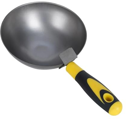 Milageto Cuchara con asa para cemento de acero al carbono espesado, para barro, estuco, yeso, manejo de materiales al libre y mampostería.
