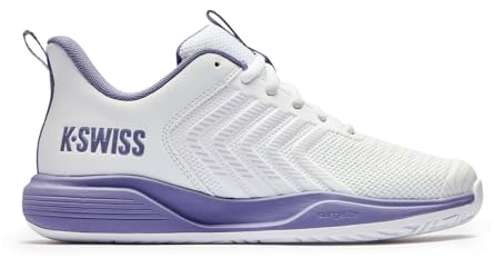 K-Swiss Women's Ultrashot Light Pickleball Tennis Shoe, White/Purple 7.5 M