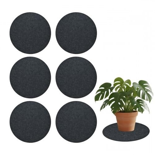 6 Pcs Felt Absorbent Coasters, 30 cm Non-Slip and Heat-Resistant Coaster Set, Reusable Table Mats for Flower Pots, Glasses, Vases, Gardening, Indoor Plant Pot Mats, Desktop Protectors