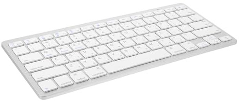 HOMOCONO Clavier sans Fil Hébreu à Membrane Ultra-Mince Blanc Silencieux Compatible pour Ordinateur Portable et Bureau