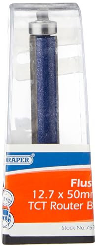 Draper 75352 1/2-inch Flush 12.7 x 50mm Tungsten Carbide Tip Router Bit