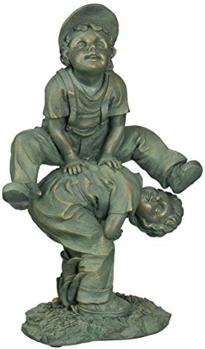 Design Toscano Leap Frogging Playing Boys Garden Statue, Full Color
