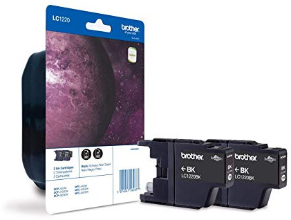 Brother LC1220BK Tinte Blister Twinpack schwarz fuer DCP-J525W J725DW J925DW MFC-J430W J625DW J825DW LC1220BKBP2DR