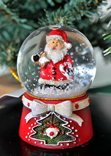 Gisela Graham Mini-Schneekugel mit Weihnachtsmann-Motiv, Rot, 6 cm