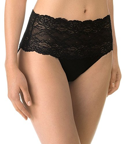 CALIDA Sensual Secrets Slip Damen, High-Waist, breiter, transparenter Spitzenbund