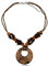 EYS Damen-Kette Messing Quarz braun 43 cm Halskette Perlenkette