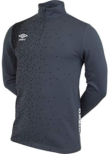 Umbro T-Shirt Manches Longues Imprime Homme, Sweat Mixte, Gris Fonce, S