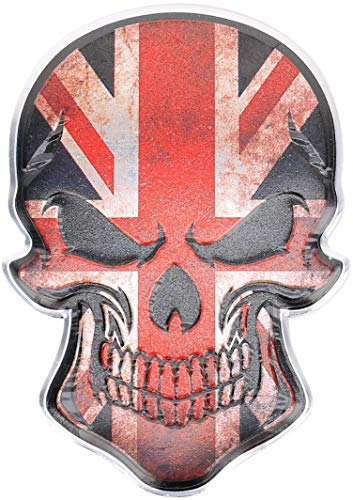 3D Metall Skull Totenkopf Sticker Logo Emblem Badge Auto Aufkleber England UK GB