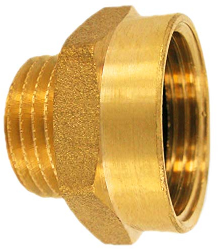 MegaHaustechnik Muffennippel reduzierend 1 1/2 Rohr Zoll Innengewinde IG mit 1 1/4 Rohr Zoll Aussengewinde AG - Gewinde Fitting Verschraubung aus Messing