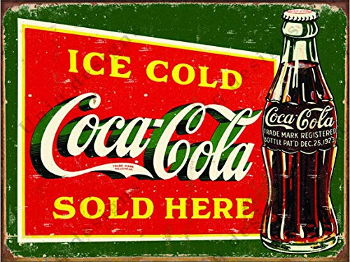 UNiQ Designs Targa in metallo con scritta in lingua inglese Have a Coke Coca Cola, decorazione da parete retrò, poster Coca Cola, vintage, Coca Cola, decorazione anni '50, stile retrò, per cucina