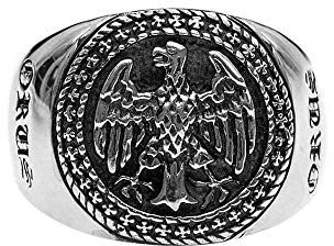 Siegelring für Herren, Adler, Königsadler, Silber, Silber