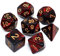 CREEBUY Polyedrisches Würfelset für Dungeon and Dragons, MTG, 7 Stück, Rot-Schwarz