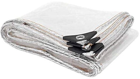 Wasserdichte Plane, Hochleistungs-wasserdichter transparenter Tarp, 0,3 mm PVC Regendichte feuchtigkeitsspendende Reißfestigkeitsfilm-Metallknopfloch, Abdeckung für Gartenmöbelautos, 400g / Quadratmet