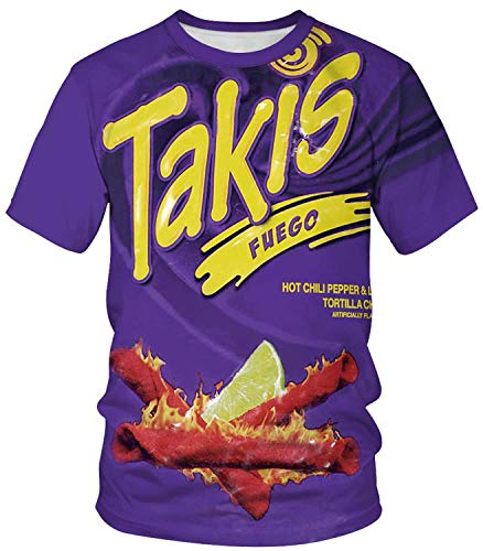 Keasmto 3D-Druck, cooles T-Shirt, Grafik-Design, lässig, Sommer, kurzärmelig, modisches T-Shirt für Damen und Herren, R-ta, Klein