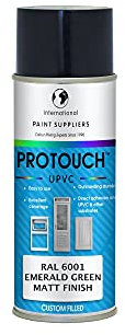 PROTOUCH Bombe de peinture UPVC – RAL 6001 vert émeraude – Finition mate – Pas d'apprêt nécessaire
