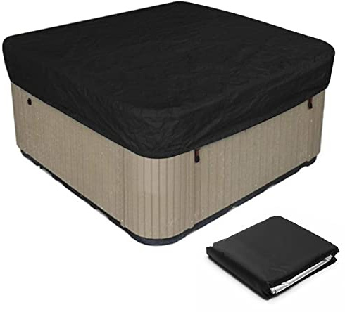 SJASD Impermeabile Vasca Idromassaggio Copertura Esterna Spa Covers, Cover,per Tutte Le Stagioni,Protezione dal Vento,Protezione dai Raggi UV,Nero,240×240×25cm
