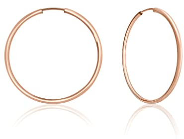 Mary & Jules Creolen Rosegold aus 925 Sterling Silber, feine Ohrringe Rosegold Creolen Damen aus recyceltem Silber, vergoldet