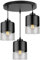 Light-Home Rome Lampenschirm Hängelampe Hängeleuchte - Deckenlampe Industrial für Wohnzimmer Schlafzimmer und Esszimmer - Pendelleuchte Glas mit Metall - 3-Flammig - Schwarz