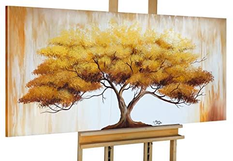 Monica Mirafiori I 100% HANDGEMALT I Gemälde Brown Tree I 140x70cm | Gemälde Handgemalt | Acrylgemälde | Sehr Großes Acrylbild I Moderne Kunst I Kunstbilder