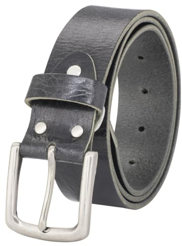 LINDENMANN Gürtel Herren Büffelleder 40 mm schwarz, Farbe/Color:schwarz, Size US/EU:Bundweite 130 cm Gesamtlänge 145 cm W 51.2 XXXL