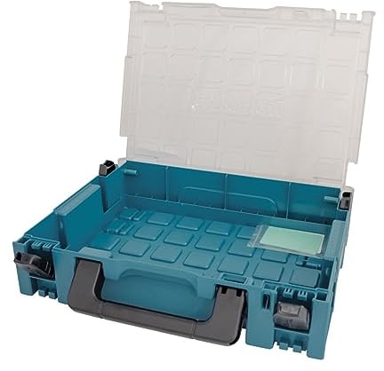 Makita 191X84-4 MAKPAC-Organizer, leer, ohne Boxeinsätze, Klarsichtdeckel, verknüpfbar an Koffersystem, mit Tragegriff, 395 x 295 x 110 mm (LxBxH)