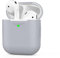 AhaStyle AirPods Case Cover Silicone [Front LED Visible & Supports Wireless Charging] Compatible with Apple Airpods 2&1(2019) (Light Gray & Without Carabiner)