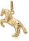 NKlaus Laufpferd 333 Gelb Gold 8 Karat Kettenanhänger klein Pferd 20mm Teildiamantiert Amulett 5687