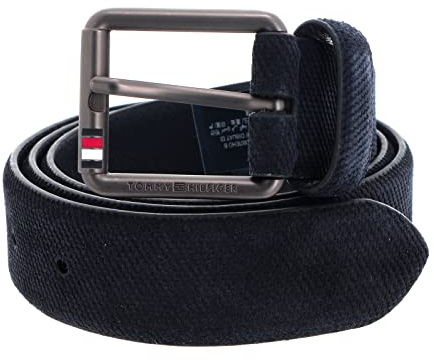 Tommy Hilfiger Herren Gürtel Casual 3.5 Suede Ledergürtel, Blau (Space Blue), 105