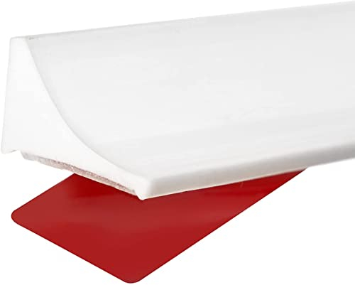 KAYLEINSTER 200cm Schwallschutzleiste Dusche Silikon Wasserstopper Selbstklebend,Wasserbarriere Schwallschutz Duschschwelle Spritzschutz,Begehbare Dusche Wassersperre für Bad Küche weiß