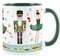 Purely Home Nutcracker Mug - White & Green Christmas Festive Coffee/Tea Gift 11oz