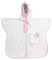 Filet - Poncho da Bagno con Rouche per Neonate e Bambine Fino a 2 anni, Accappatoio con Cappuccio in Spugna di Cotone e Tasca da Ricamare, Made in Italy, Taglia Unica, Bianco e Rosa
