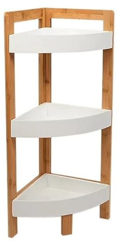 HOMION Bathroom Caddy Corner 3 Tier Standing Storage Organizer Bathroom Stand Up 3 Shelves Caddy Basket for Shampoo Rack for Bath Office, Kitchen Desktop Storage Unit