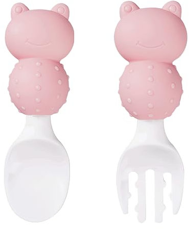 RTRTGS 2 PCS Cucharas de Silicona,Cuchara de Autoalimentación,Cuchara de Alimentación de Pie para Niños,Juego de Cucharas para Adultos Bebés y Niños