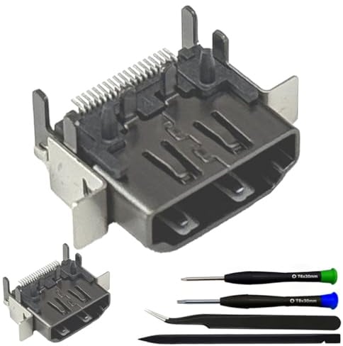 ZHUROUPU 2 Packs Remplacement de Socket de Port HDMI pour Xbox One X, HDMI Affichage Jobe Jack Remplacement du connecteur pour Xbox One X Console INCL. Outils de démontage