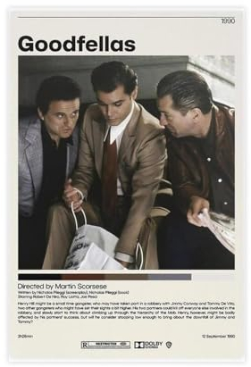 GoodFellas Poster, klassisch, nostalgische Filme, Leinwand, Poster, Schlafzimmer, Dekoration, Sport, Landschaft, Büro, Raumdekoration, Geschenk, ungerahmt, 30 x 45 cm