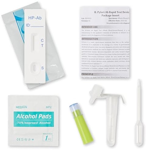 Stomach Ulcer Test Kit – H-Pylori Blood Test Kit 2-Pack – Complete Helicobacter Self Test Kit for Home Use – Rapid and Accurate Testing Kit – Easy to Use Cassette Test Kit