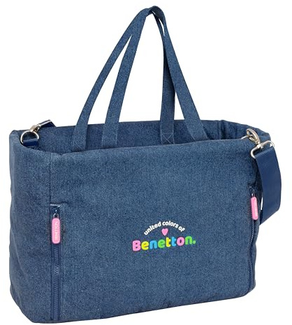 Safta M293 BENETTON Pink Laptoptasche mit Tasche, Rucksack, ideal für Kinder unterschiedlichen Alters, bequem und vielseitig, Qualität und Stärke, 54 x 17 x 31 cm, Hellrosa, Unisex Kinder