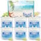 Yinuo Candle Citronella Kerze Outdoor Set, 6er-Pack (je 575 g), 300 Stunden Brenndauer, Gartenkerzen mit Weiß-zu-Blau-Verlauf in Glasbehältern, ideal für Garten, Balkon, Picknick und Camping