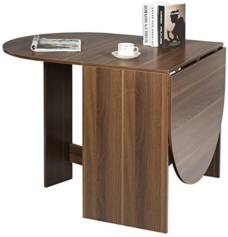 COSTWAY Esstisch klappbar, Küchentisch aus Holz, Esszimmertisch für 4-7 Personen, bis 60 kg belastbar, für kleine Räume, 163 x 80 x 75 cm, Kaffee