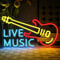 OYCGZV Live Music - Panneau LED néon coloré - Panneau mural - USB - Pour bière, bar, rock, musique, studio, bureau, garage, chambre à coucher, fête, magasin - Cadeau pour amis