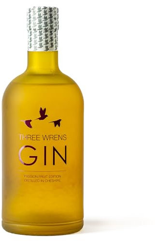Three Wrens Passion Fruit Gin 70cl ❘ Juicy Passionfruit Flavoured Gin Infused With Fresh Passion Fruit, Orange Peel and Botanicals | Exotic Fruit Flavour & Refreshing Finish, Alcohol Drink (40% ABV)