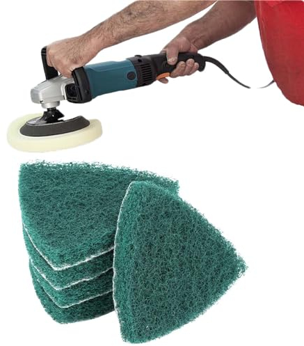 CYTGOUPER 5PCS 13mm Triangle Sanding Scouring Pads, 240 Grit OscillatingTriangle Sanding Pads,90x90x90mm Multi Tool Sanding Pads for Surface Sanding Grinding Polishing Deburring