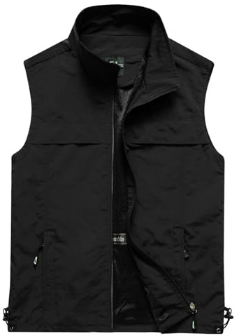 RUMAOZIA Chaleco de verano para hombre, ligero, para exteriores, tallas grandes, chaleco de pesca, chaleco de caza, sin mangas, chaqueta de camping, chaleco de trabajo, transpirable, deportivo