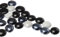 sourcing map Glass Beads,36pcs Flat Glass Gemstone 0.44lbs (0.67-0.87) Glass Marbles Pebbles for Vase Fillers Aquarium Decor DIY Craft(Nickel Black/White/Black)