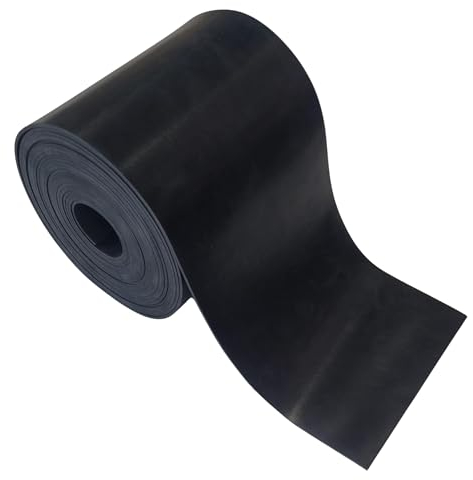 diconfa Gummistreifen BREITE 150mm (15cm) - WÄHLBAR - DICKE: 1 bis 10mm - LÄNGE: 0,05 bis 10m - Auswahl: 7000mm (700cm) lang, 2mm stark - Gummimatte Meterware schmal Gummiunterlage Gummiplatte