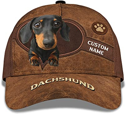 Baseball Mütze Tier Hund Hut Druck Anpassen Name Text Wort Cap Mit Niedlichen Dackel Baseball Cap Leichtgewicht Baseballkappe Freizeit Golf Hüte Für Reisen, Auf Reisen, Running
