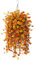 Fall Artificial Fake Mums Hanging Flowers Plants Basket for Outdoor Autumn Decoration, Fake Silk Orange Planters UV Resistant Look Real for Home Patio Balcony Yard Porch Decor(Yellow Orange)